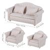 Toddmomy 1 12 Scale Doll House Furnitures 3pcs Sofa Miniature Dollhouse Toy Parlor Bedroom Decoration Accessories view 4