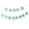 1 Set Mint Green Happy Birthday Banner Bunting Flags with 1 Ribbon Roll view 1