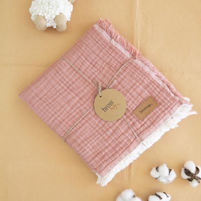 00% Cotton Unisex Baby Muslin Cover Swaddle Blanket for Newborn Babies Baby Muslin Blanket Soft (Brick)