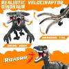 APOBATK Remote Control Dinosaur Toys for Kid - Walking Dinosaur Toys for Boys 5-7RC Jurassic Velociraptor Toys 8-12Robot 3-5 with Light Sounds Birthday Gift Toy for Boys Age 3+ Rechargeable Black view 3