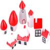 8pcs Miniature Christmas Ornament Resin House Figurine Cake Topper for Xmas DIY Dollhouse Craft Decor view 1