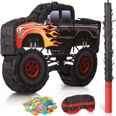 Small Truck Birthday Pinata for Kids Construction Pinata with Stick Blindfold Confetti Boys Truck Birthday Party Supplies for Carnival Events Fiesta Decor Games,15.7 x 11 x 2.4 Inch