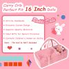 Rakki Dolli Doll Carrier Doll Carry Cot Doll Carry Crib Set with Feeding Utensils Feeding & Changing Accessaries 7 Pieces Set, Fits for 16-18 Inch American Girl Dolls view 4