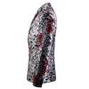 Men's Floral Jacquard Dress Suit Jacket 1 Button Paisley Embroidered Tuxedo Shawl Lapel Blazer for Dinner,Wedding (White,5X-Large) view 3