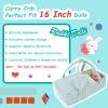 Rakki Dolli Doll Carrier Doll Carry Cot Carry Crib Set with Feeding Utensils Feeding & Changing Accessaries 7 Pieces Set, Fits for 16-18 Inch American Girl Dolls view 4