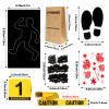 Keymall 15 Pcs Crime Scene Decoration Includes Body Silhouette Caution Tape Evidence Marker Bag Footprint Bullet Hole Stickers For Halloween CSI Theme Murder Mystery Dinner Party Room Decor view 4