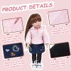 Rakki Dolli Doll Clothes 3 Pc. Set Pink Hooded Coat with Navy Blue Denim Skirt & Black Knitted One-Piece Pantyhose, Warm Hoodie Snowsuit Fits for 18" Dolls (Doll & Shoes not Included) 015 view 3