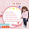 Rakki Dolli Doll Clothes 3 Pc. Set Pink Hooded Coat with Navy Blue Denim Skirt & Black Knitted One-Piece Pantyhose, Warm Hoodie Snowsuit Fits for 18" Dolls (Doll & Shoes not Included) 015 view 4