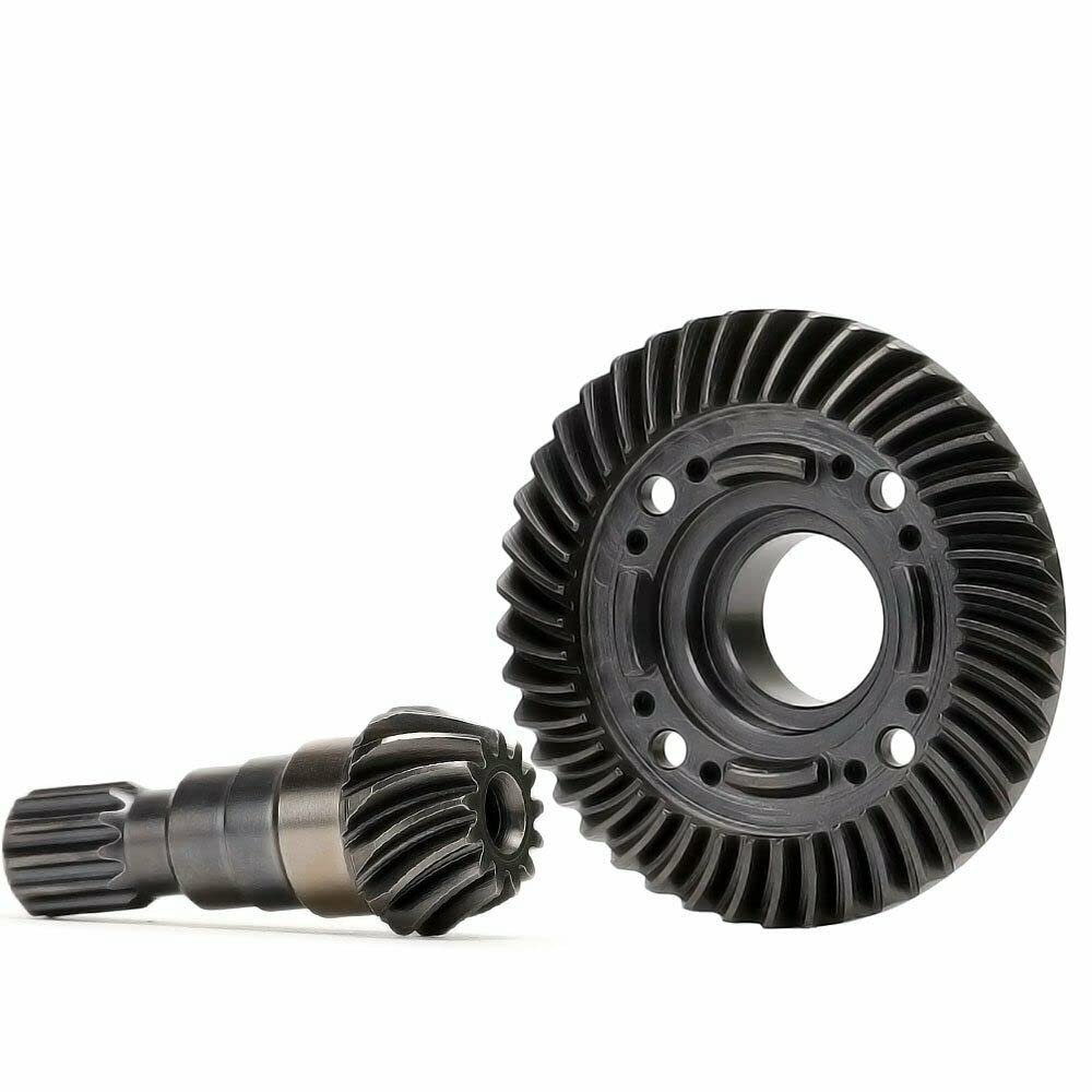 Hard Steel Diff Ring Pinion Gear for Traxxas X-MAXX 1/5 Front + Rear Helical Teeth Steel Part (Front Pinion Gear +Diff Ring)