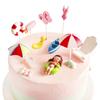 11 Pcs Swimming Pool Cake Decoration - Hawaiian Beach Chair Umbrella Cake Toppers for Summer Birthday Party Supplies, Pink view 1