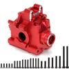 RC GearBox, Aluminum Alloy Front & Rear Universal Gearbox for TRAXXAS 1/8 4WD SLEDG RC Car Replacement Parts(Red) view 3
