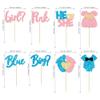 24Pcs Boy or Girl Cupcake Toppers Glitter Feet Onesie Dress Gender Reveal Cupcake Picks Pink or Blue Cake Decorations for Baby Shower Gender Reveal Kids Birthday Party Supplies view 2