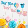 24Pcs Boy or Girl Cupcake Toppers Glitter Feet Onesie Dress Gender Reveal Cupcake Picks Pink or Blue Cake Decorations for Baby Shower Gender Reveal Kids Birthday Party Supplies view 3