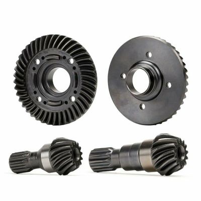 ZLiT Hard Steel Diff Ring Pinion Gear for Traxxas X-MAXX 1/5 Front + Rear Helical Teeth Steel Part (Front Rear Pinion Gear +Diff Ring)