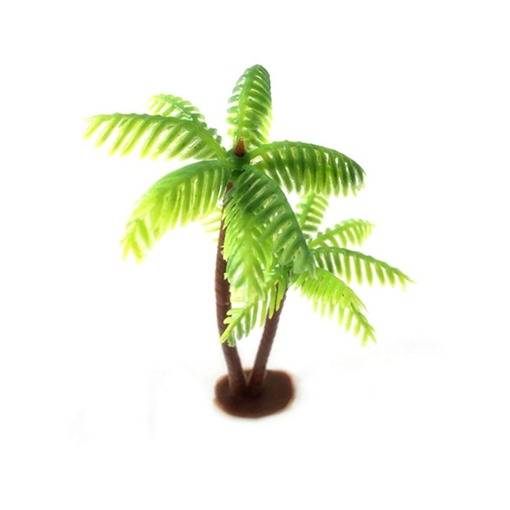 Beavorty 3Pcs Terrarium Ornaments Model Palm mini Plastic Palm Model Tree Tiny Tropical Tree Fairy Gardens Plant Bonsai Decoration Diorama astetic Room Decor Cake Gecko Banquet