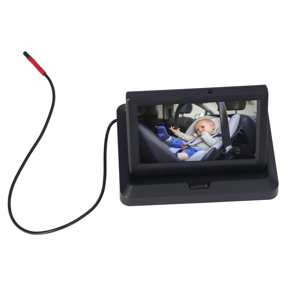 Baby Car Camera, Folding Car Rear View Monitor, 140 View Angle Car Camera with Crystal Clear View Infant Travel Safety Baby Car Backseat Camera, Easily Observe Your Baby Every