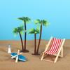 Beavorty Artificial Plants Miniature Palm Tree Mini Artificial Tropical Tree Coconuts Plastic Tree Model 12pcs for Micro Landscape Aquarium Fish Tank Railway Train Decors Cake Mix view 2