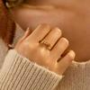 LOVECOM S925 Sterling Silver Fidget Anti Anxiety Rings With Cubic Zirconia Beads Spinner Ring for Women 14k Gold Plated Stress Relief Spinning Ring Jewelry Birthday Gifts for Mom to Daughter view 4