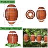Mudder 8 Pcs Football Paper Lantern Sports Fan Party Decor Table Centerpiece Decoration Set Soccerball Game Lantern with Stand Pieces for Game Day Tailgates Stadium Party Supply,12 Inches (Brown) view 2