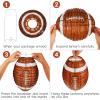 Mudder 8 Pcs Football Paper Lantern Sports Fan Party Decor Table Centerpiece Decoration Set Soccerball Game Lantern with Stand Pieces for Game Day Tailgates Stadium Party Supply,12 Inches (Brown) view 3