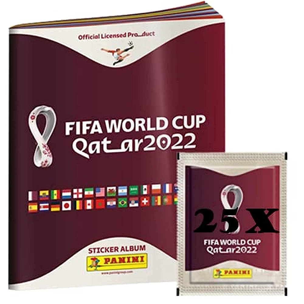 Panini FIFA World Cup Qatar 2022 Official Sticker Series (1 x Softcover Album + 25 x Bags)