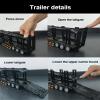 Remote Control Car Transporter Truck Includes 4 Cars - 14" 1:48 Mini RC Toy Semi Truck Trailer with 2pcs Rechargeable Batteries, Carrier Car Truck Vehicle with Lights, Great Gift for Kids Boys Girls view 3