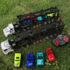 Remote Control Car Transporter Truck Includes 4 Cars - 14" 1:48 Mini RC Toy Semi Truck Trailer with 2pcs Rechargeable Batteries, Carrier Car Truck Vehicle with Lights, Great Gift for Kids Boys Girls view 4