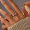 LOVECOM S925 Sterling Silver Fidget Anti Anxiety Rings With Cubic Zirconia Beads Spinner Ring for Women 14k Gold Plated Stress Relief Spinning Ring Jewelry Birthday Gifts for Mom to Daughter view 2