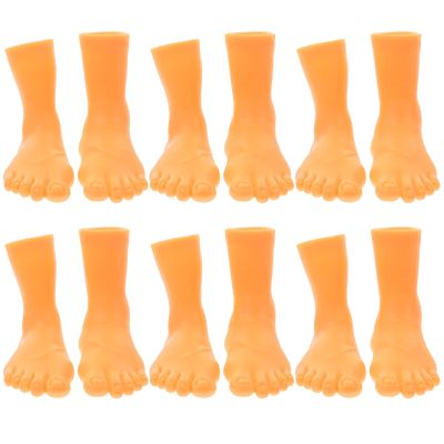 6 Pairs Finger Feet Puppet Rubber Mini Fees Novelty Story Telling Props Left Foot +
