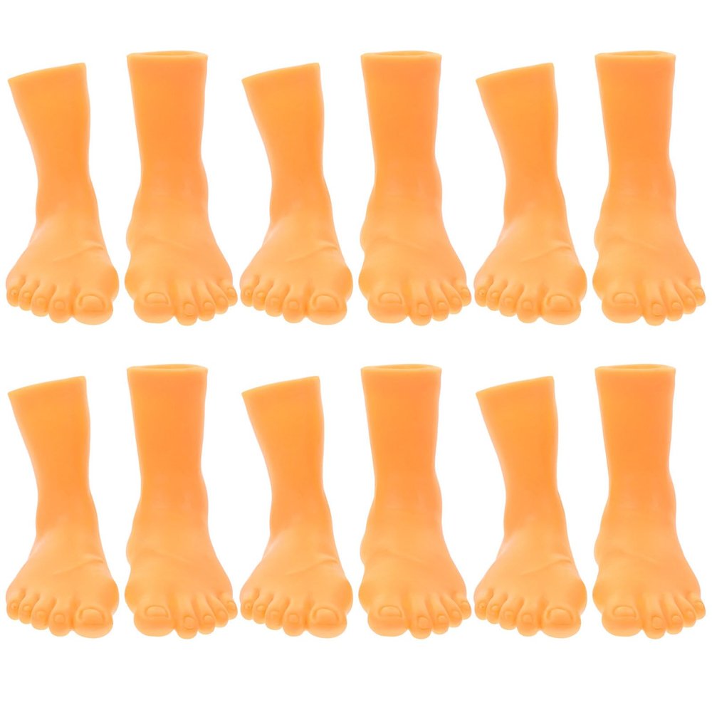 6 Pairs Finger Feet Puppet Rubber Mini Fees Novelty Story Telling Props Left Foot +