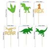 Gyufise 24Pcs Dinosaur 1st Birthday Cupcake Toppers Glitter 1 Rex Roar First Birthday Dinosaur Cupcake Picks Dino Theme Baby Shower 1st Birthday Party Cake Decorations Supplies Gold view 2