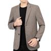 Men Casual Wool Blend Suit Blazer Herringbone Tweed Two Button Business Jacket Lightweight Wedding Sport Coat (Brown,Medium) view 2