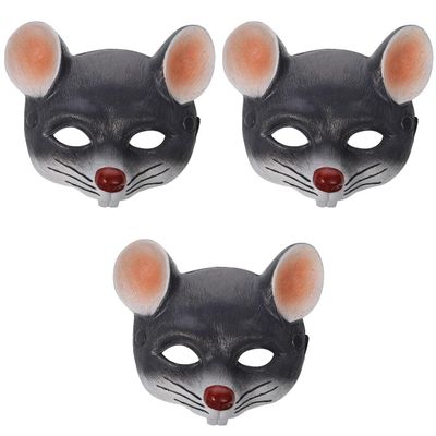 ABOOFAN 3PCS Rat Head Masks Rat Masks Animal Face Masks 3D Mouse Mask for Halloween Easter Costume Party Cosplay Props