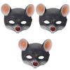 ABOOFAN 3PCS Rat Head Masks Rat Masks Animal Face Masks 3D Mouse Mask for Halloween Easter Costume Party Cosplay Props view 1