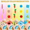Kizfarm Wooden Montessori Baby Toys, 8-in-1 Wooden Play Kit Includes Object Permanent Box, Coin Box, Carrot Harvest, Shape Sorting & Stacking - Birthday Gift for Boys Girls Toddlers view 4
