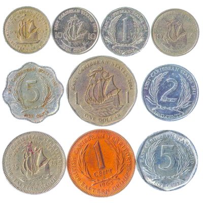 East Caribbean States 10 Mixed Coins | OECS | Collectible Currency | Dollar | Cents | Since 1966