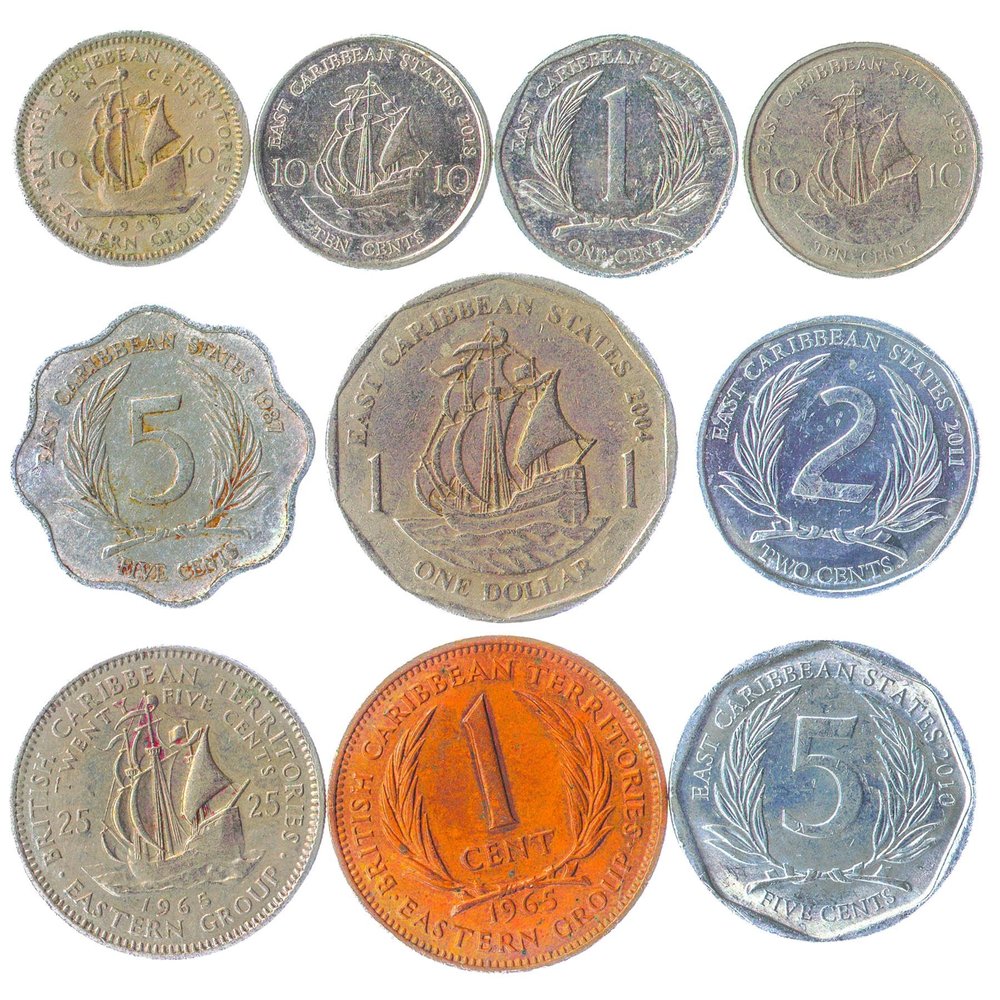 East Caribbean States 10 Mixed Coins | OECS | Collectible Currency | Dollar | Cents | Since 1966