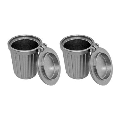 ibasenice 2pcs Miniature Trash Can Decorative Waste Bin for Dollhouse Realistic Model Trash Can for Mini Scene Display Lovely Accessory for Photography and Miniature Rooms
