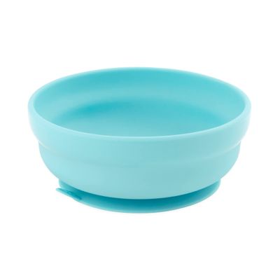 Bumkins Baby Bowl, Silicone Suction, for Babies, Toddlers and Kids, Baby Led Weaning, Feeding Essentials, Platinum Silicone, Non Skid Sticky Bottom, Supplies for Children Ages 6 Months Up, Blue
