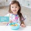 Bumkins Baby Bowl, Silicone Suction, for Babies, Toddlers and Kids, Baby Led Weaning, Feeding Essentials, Platinum Silicone, Non Skid Sticky Bottom, Supplies for Children Ages 6 Months Up, Blue view 3