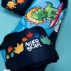 A For Adley Merch, Adley Designed Niko Bear Surfs Up Triceratops Floaties, Blue Kids Floaties for Pool view 4