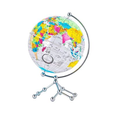 Desktop 360 Degree Rotating World Globe Globe With Metal Tripod Stand 7.8 Inch Clear Acrylic World Globe
