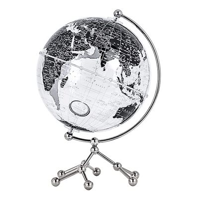 Desktop 360 Degree Rotating World Globe Globe With Metal Tripod Stand 7.8 Inch Clear Acrylic World Globe
