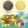 Charniol 200 Pcs Pirate Coins Plastic Treasure Coins Pirate Treasure Hunt Coins Fake Coins Decorations for Play Favor Party Supplies Halloween Birthday Pirate Party Treasure Game (Bronze, Gold) view 2
