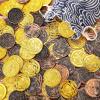 Charniol 200 Pcs Pirate Coins Plastic Treasure Coins Pirate Treasure Hunt Coins Fake Coins Decorations for Play Favor Party Supplies Halloween Birthday Pirate Party Treasure Game (Bronze, Gold) view 3