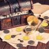 Charniol 200 Pcs Pirate Coins Plastic Treasure Coins Pirate Treasure Hunt Coins Fake Coins Decorations for Play Favor Party Supplies Halloween Birthday Pirate Party Treasure Game (Bronze, Gold) view 4