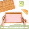 AtMini Montessori Sand Tray with Lid - Wooden Sand Trays for Kids Writing Letters and Numbers, Preschool Classroom Must Haves, Kindergarten Learning Tools (Pink) view 3