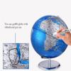 Classic Blue World Globe With Stainless Steel Non-slip Base Stand Desk Educational Geography World Globe Earth Perfect Home Decor view 4