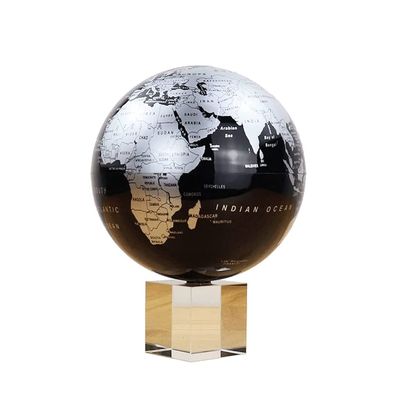 Creative Auto Rotating Glowing World Globe with Clear Crystal Base Traveler Globe Kids Earth Globe Decoration 5.9 Inch Diameter