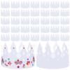Crtiin 200 Pcs White Paper Crowns DIY Birthday Party Crowns for Kids, Birthday Party Hats Decorations Baby Shower Party Supplies (Classic Style) view 1